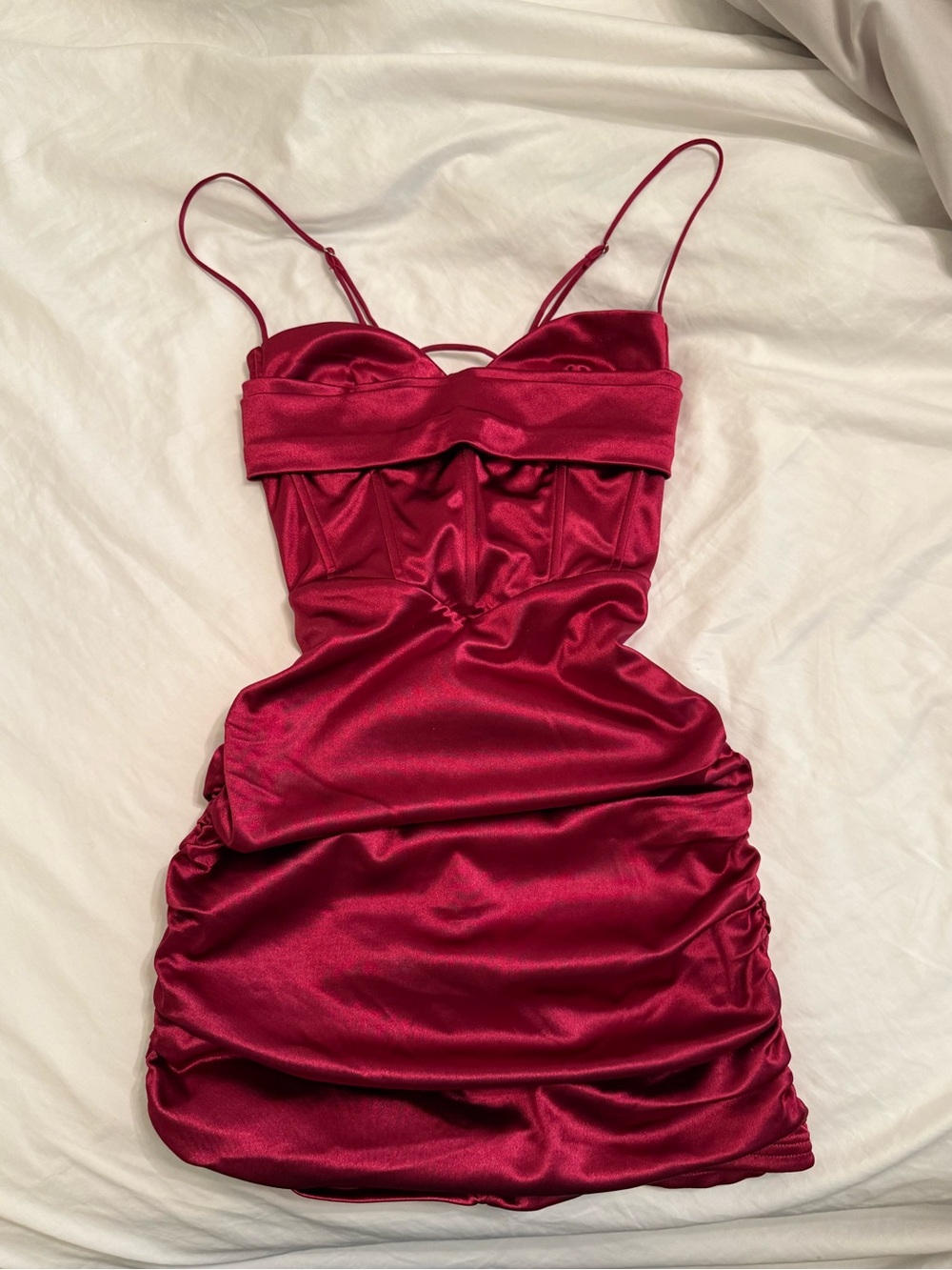 Lucy in the sky red formal dress with corset and lace up back